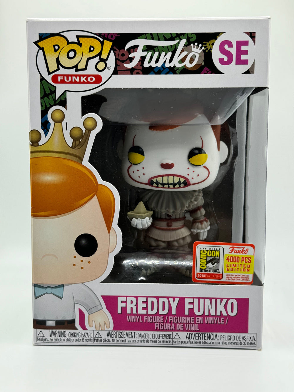 FUNKO POP! FREDDY FUNKO: FREDDY FUNKO AS PENNYWISE (FREDDYWISE) #SE (LE 4000) (2018 SDCC/FUNDAYS EXCLUSIVE) (📌 CONDITION 7.0/7.5)