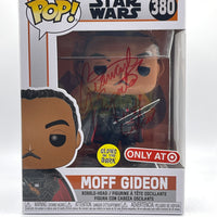 FUNKO POP! STAR WARS THE MANDALORIAN: GLOW MOFF GIDEON #380 (SIGNED/AUTO BY GIANCARLO ESPOSITO) (JSA CERTIFIED) (TARGET EXCLUSIVE STICKER)