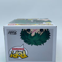 FUNKO POP! ANIMATION MY HERO ACADEMIA: DEKU #596 (FULL COWL) (AUTOGRAPHED/SIGNED BY JUSTIN BRINER) (JSA COA) (CUSTOM ARTWORK) (GLOW) (ENTERTAINMENT EARTH EXCLUSIVE STICKER)