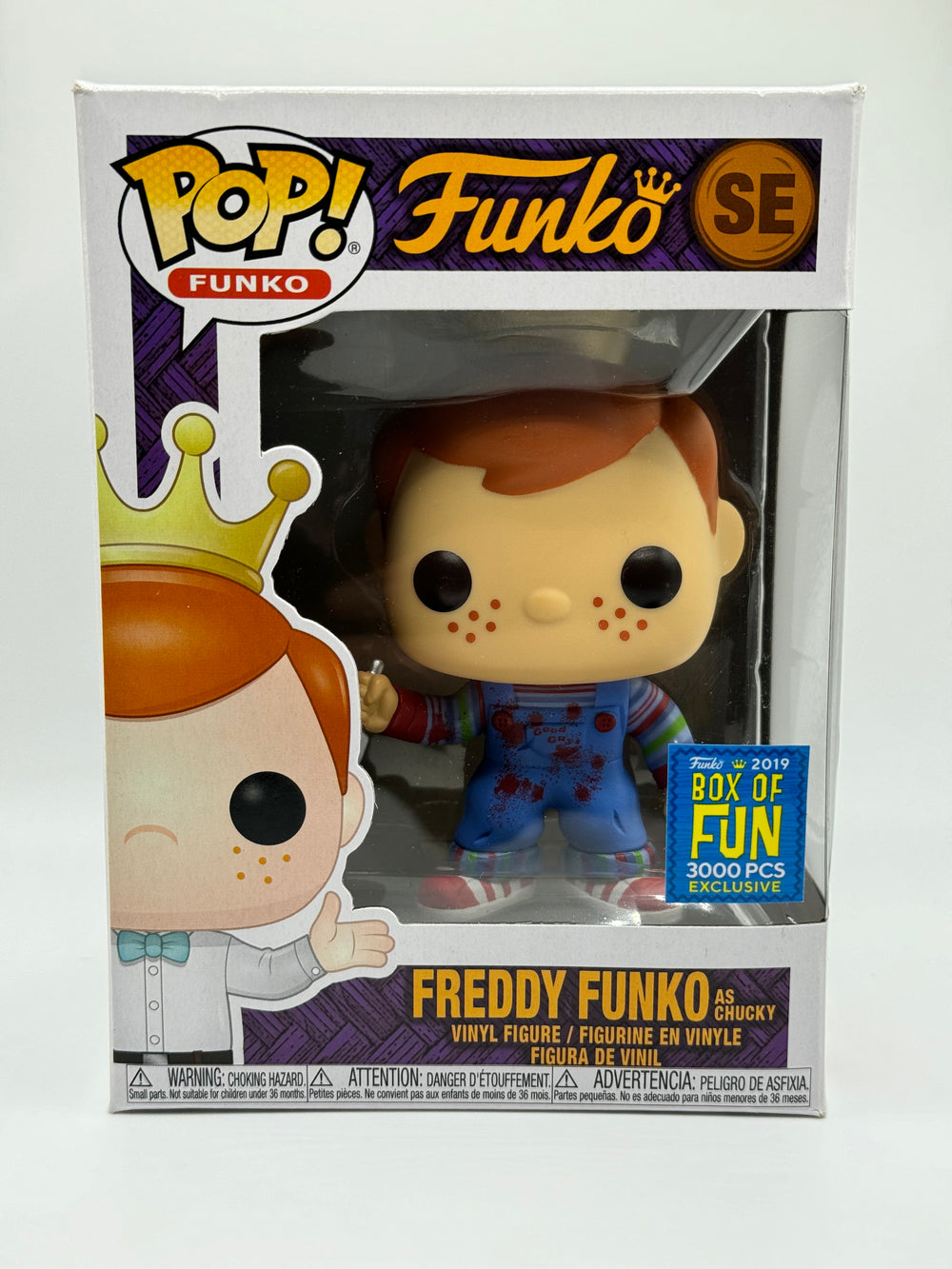 FUNKO POP! FREDDY FUNKO / CHILD'S PLAY 2: BLOODY FREDDY FUNKO AS CHUCKY #SE (LE 3000) (2019 BOX OF FUN EXCLUSIVE STICKER) (📌 CONDITION 8.5/9.0)