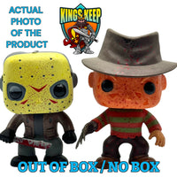 
              FUNKO POP! MOVIES A NIGHTMARE ON ELM STREET / FRIDAY THE 13TH: BLOODY FREDDY KRUEGER & BLOODY JASON VOORHEES (2-PACK) (OUT OF BOX / NO BOX) (BOX LUNCH / FYE EXCLUSIVE) (📌 CONDITION 9.5)
            