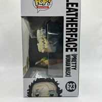 FUNKO POP! MOVIES THE TEXAS CHAINSAW MASSACRE: BLOODY LEATHERFACE W/ PRETTY WOMAN MASK #623 (BLOODY CHASE) (HOT TOPIC EXCLUSIVE STICKER) (📌 CONDITION 9.5)