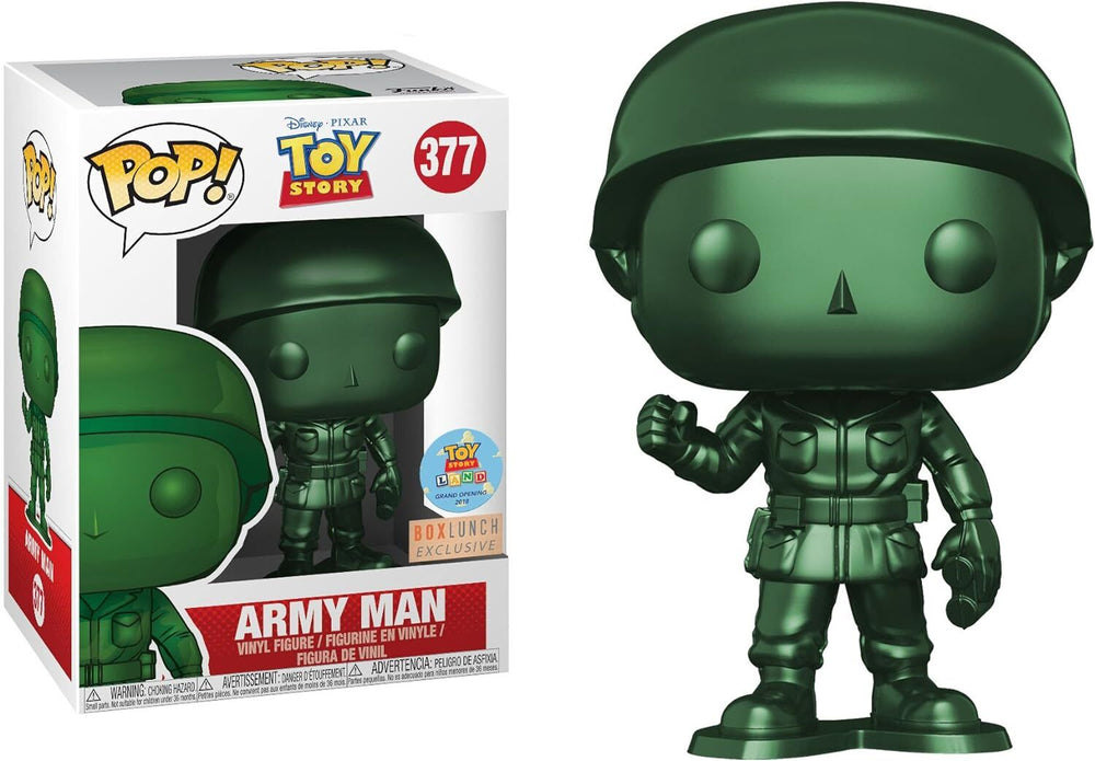 FUNKO POP! DISNEY TOY STORY: METALLIC ARMY MAN #377 (BOX LUNCH EXCLUSIVE STICKER) (2018 TOY STORY LAND GRAND OPENING STICKER)