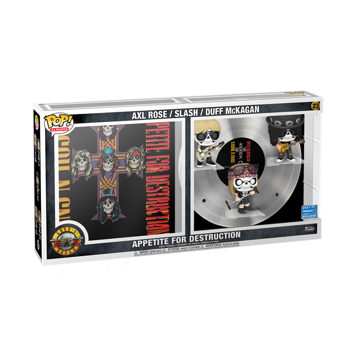 FUNKO POP! DELUXE ALBUMS ROCKS GUNS & ROSES APPETITE FOR DESTRUCTION: AXL ROSE / SLASH / DUFF MCKAGAN #23 (2021 WALMART EXCLUSIVE STICKER) (📌 CONDITION 6.5/7.0)