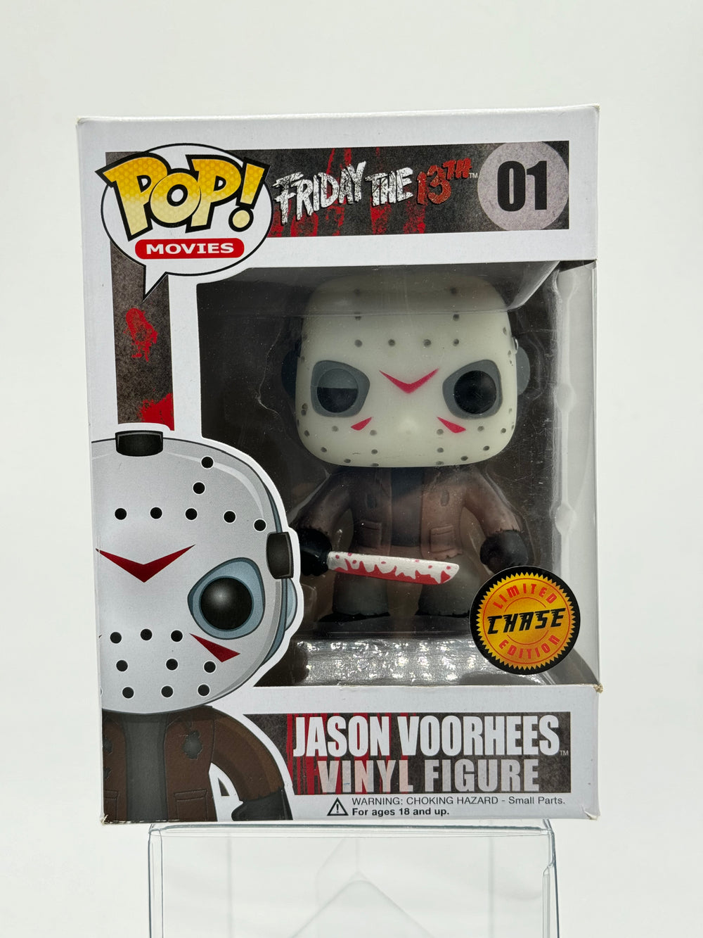 FUNKO POP! MOVIES FRIDAY THE 13TH: GLOW JASON VOORHEES #01 (BLUE GLOW CHASE) (ERROR CHASE STICKER RELEASE) (JJL 170301) (📌 CONDITION 6.0/6.5)