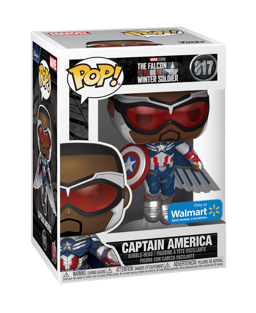 CAPTAIN AMERICA #817 (FLYING) (METALLIC) (WALMART EXCLUSIVE STICKER) (THE FALCON AND THE WINTER SOLDIER) FUNKO POP