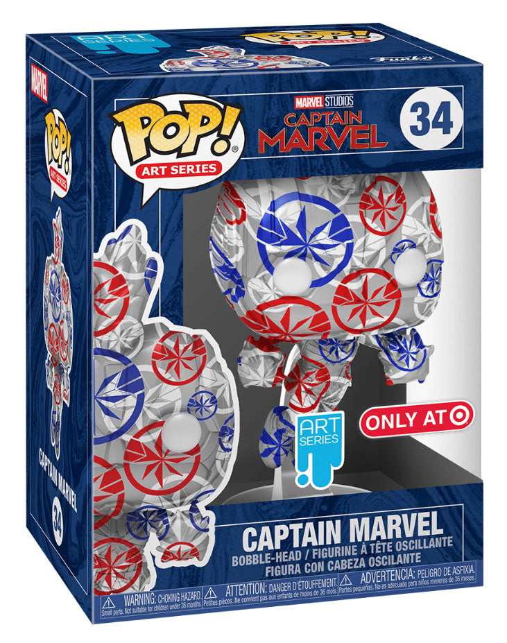 FUNKO POP! MARVEL CAPTAIN MARVEL ART SERIES: FLYING CAPTAIN MARVEL #34 (TARGET EXCLUSIVE STICKER)