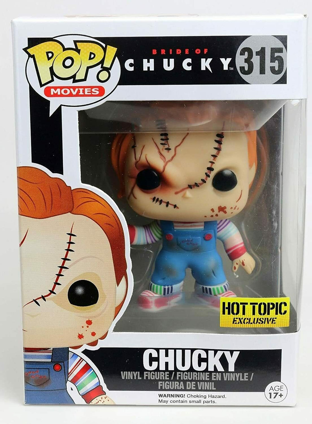 FUNKO POP! MOVIES BRIDE OF CHUCKY: CHUCKY #315 (HOT TOPIC EXCLUSIVE STICKER) (📌 CONDITION 8.5)