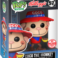 FUNKO POP! DIGITAL AD ICONS KELLOGG'S COCO POPS: COCO THE MONKEY #57 (NFT LEGENDARY REDEEMABLE / LE 1640) (📌 CONDITION 9.5)