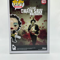 FUNKO POP! MOVIES THE TEXAS CHAINSAW MASSACRE: BLOODY LEATHERFACE W/ PRETTY WOMAN MASK #623 (BLOODY CHASE) (HOT TOPIC EXCLUSIVE STICKER) (📌 CONDITION 9.5)