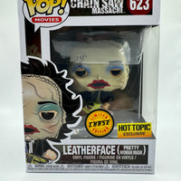 FUNKO POP! MOVIES THE TEXAS CHAINSAW MASSACRE: BLOODY LEATHERFACE W/ PRETTY WOMAN MASK #623 (BLOODY CHASE) (HOT TOPIC EXCLUSIVE STICKER) (📌 CONDITION 9.5)