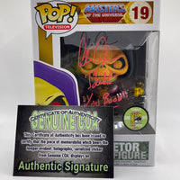 FUNKO POP! TELEVISION MASTERS OF THE UNIVERSE: DISCO SKELETOR #19 (METALLIC) (LE 480) (2013 SDCC EXCLUSIVE STICKER) (SIGNED/AUTOGRAPHED BY ALAN OPPENHEIMER)