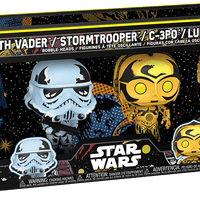 FUNKO POP! STAR WARS DARTH VADER / STORMTROOPER / C-3PO / LUKE SKYWALKER (4-PACK) (RETRO) (TARGET EXCLUSIVE STICKER)