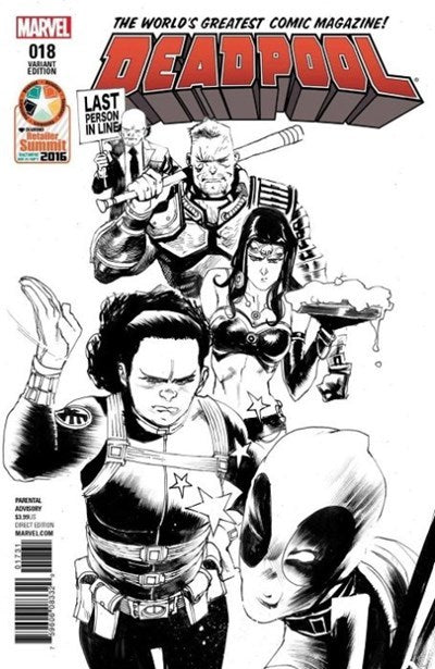 MARVEL COMICS DEADPOOL VOL. 4 ISSUE #18 (RETAILER SUMMIT 2016 EXCLUSIVE / RAFAEL ALBUQUERQUE BLACK & WHITE VARIANT COVER) (NOV 2016) (📌 CONDITION 9.5)