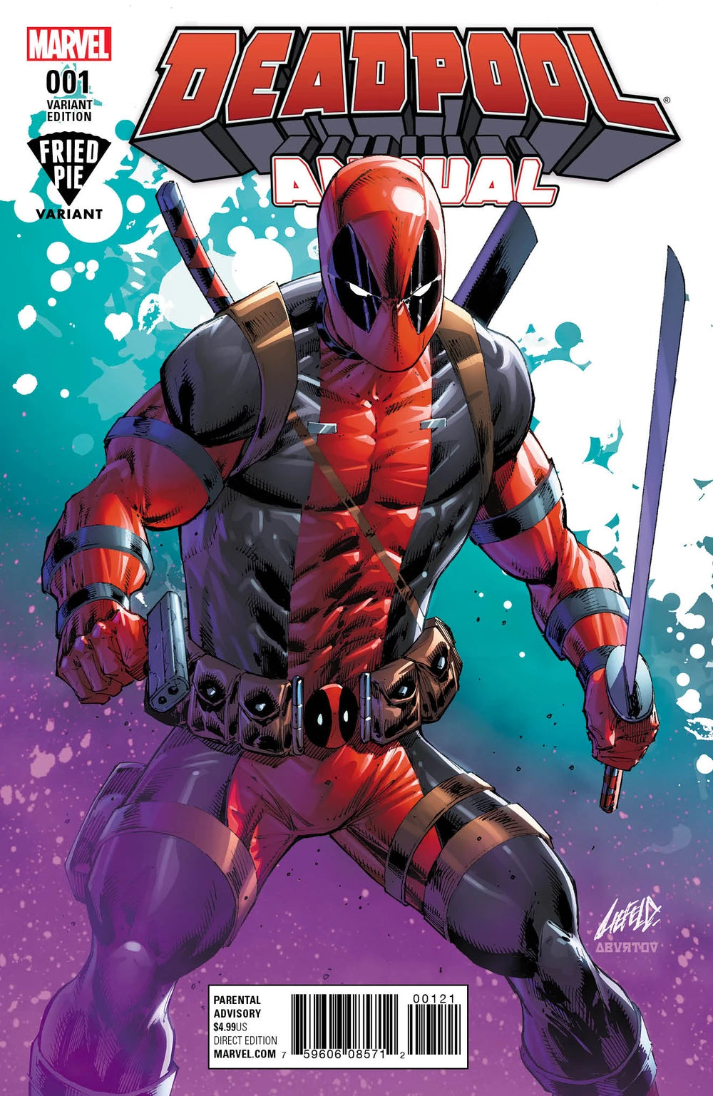 MARVEL COMICS DEADPOOL VOL. 4 ISSUE #1 ANNUAL (ROB LIEFELD FRIED PIE EXCLUSIVE VARIANT COVER) (NOV 2016) (📌 CONDITION 9.5)