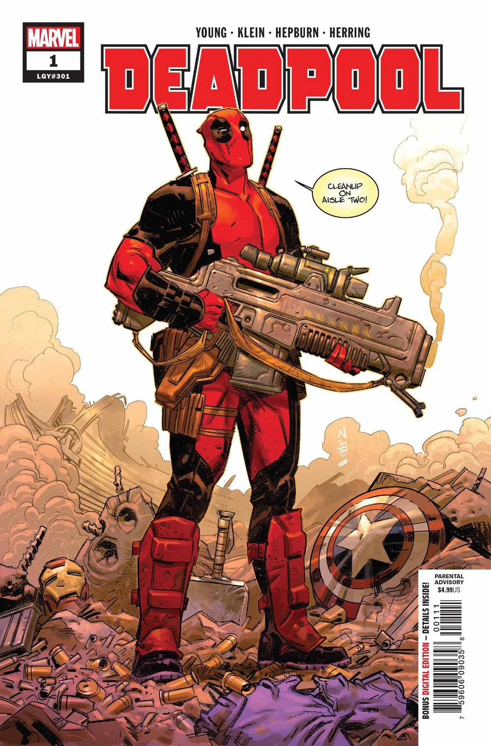 MARVEL COMICS DEADPOOL VOL. 5 ISSUE #1 (1ST CAMEO APPEARANCE OF GOOD NIGHT) (1ST APPEARANCE OF GROFFON THE REGURGER) (AUG 2018) (🔑 KEY ISSUE) (📌 CONDITION 8.5/9.0)