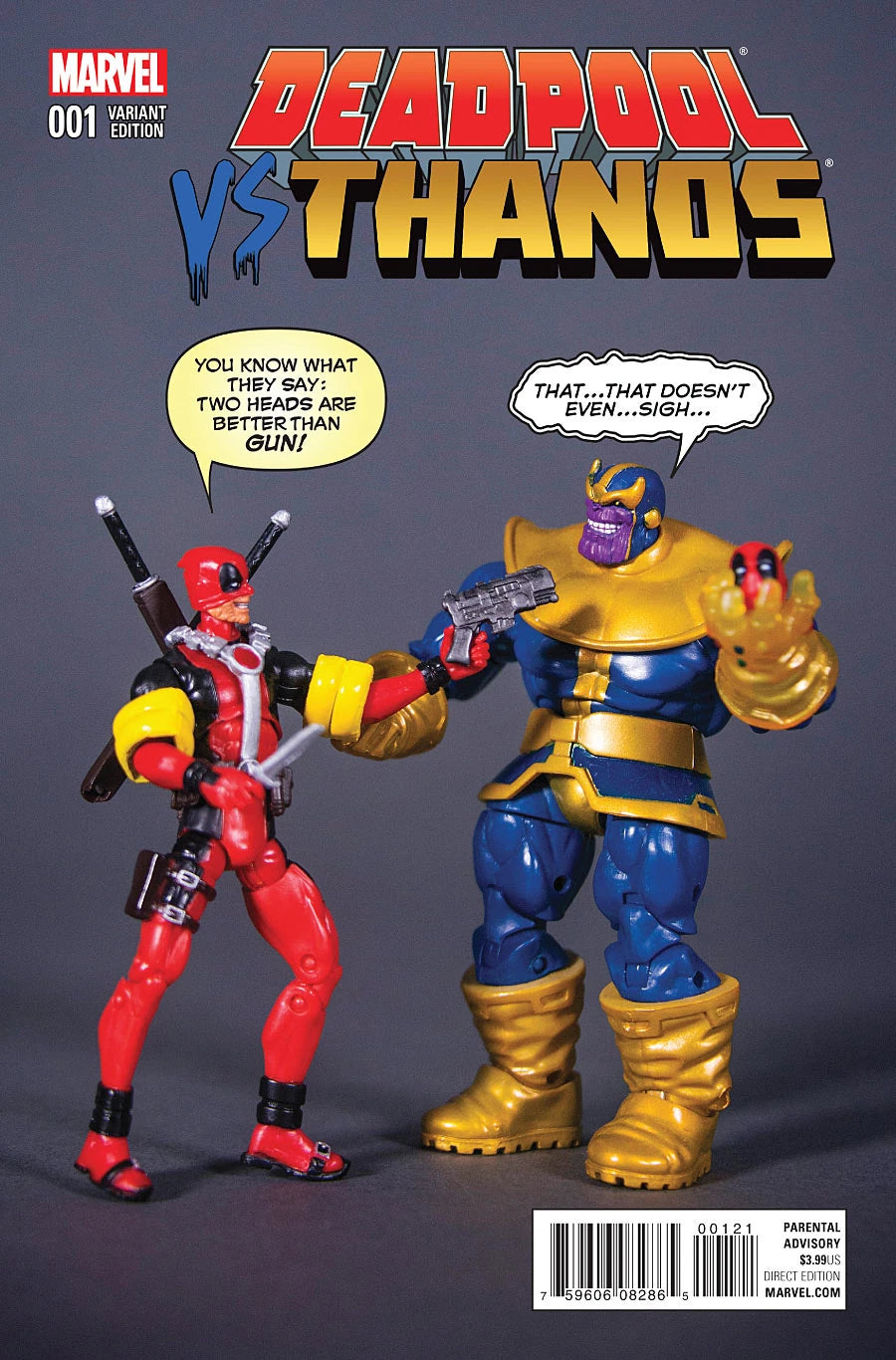 MARVEL COMICS DEADPOOL VS. THANOS ISSUE #1 (MINI-SERIES) (AXEL ALONSO ACTION FIGURE VARIANT COVER) (NOV 2015) (📌 CONDITION 7.5/8.0)