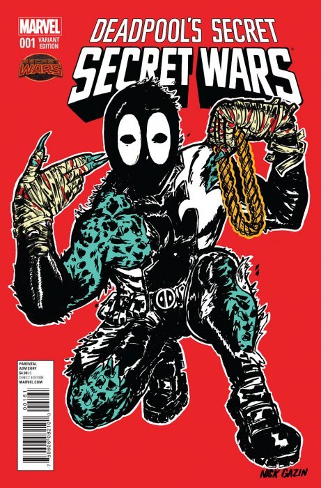 MARVEL COMICS DEADPOOL'S SECRET SECRET WARS ISSUE #1 (NICK GANZIN ALBUM ARTIST VARIANT COVER) (MINI SERIES) (JULY 2015)