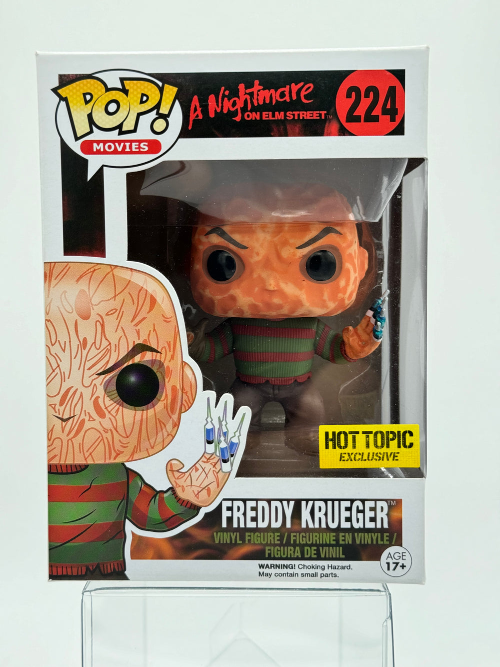 FUNKO POP! MOVIES A NIGHTMARE ON ELM STREET: FREDDY KRUEGER W/ SYRINGE FINGERS #224 (HOT TOPIC EXCLUSIVE STICKER) (📌 CONDITION 9.0/9.5)