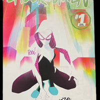 MARVEL COMICS SPIDER-GWEN ISSUE #1 VOL #1 (3RD PRINT / GREEN VARIANT) (SIGNED BY RICO RENZI & ROBBI RODRIGUEZ) (NO COA)  (AUG 2015)