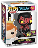 
              FUNKO POP! STAR WARS FREDDY FUNKO AS DARTH MAUL #SE (GLOW) (LE 2,000) (2022 BLACKLIGHT BATTLE EXCLUSIVE STICKER)
            