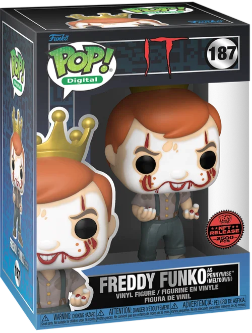 FUNKO POP! DIGITAL MOVIES IT SERIES 1: FREDDY FUNKO AS PENNYWISE (MELTDOWN) #187 (LE 2500) (ROYALTY NFT)