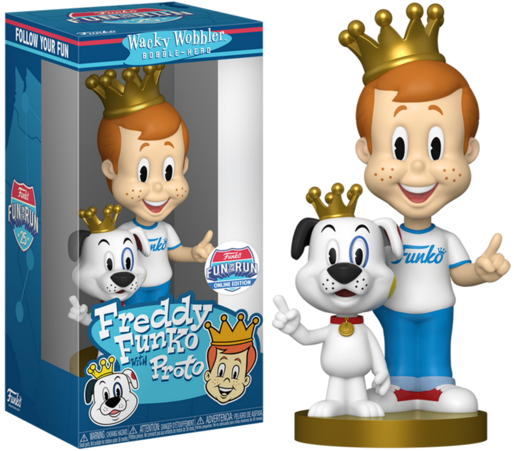 FREDDY FUNKO WITH PROTO (FUN ON THE RUN ONLINE EDITION EXCLUSIVE STICKER) FUNKO WACKY WOBBLER