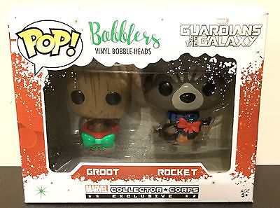 FUNKO POP! BOBBLERS MARVEL GUARDIANS OF THE GALAXY: GROOT & ROCKET (2-PACK) (MARVEL COLLECTOR CORPS EXCLUSIVE)