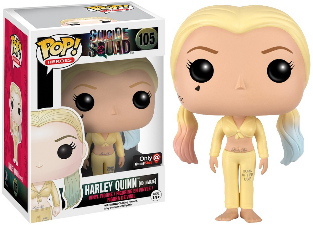 FUNKO POP! DC HEROES SUICIDE SQUAD: HARLEY QUINN AS HQ INMATE #105 (GAMESTOP EXCLUSIVE STICKER)