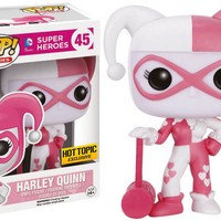 FUNKO POP! DC HEROES PINK HEARTS HARLEY QUINN #45 (HOT TOPIC EXCLUSIVE STICKER)