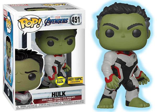 FUNKO POP! MARVEL AVENGERS: HULK IN QUANTUM REALM SUIT #451 (GLOW) (HOT TOPIC EXCLUSIVE STICKER)