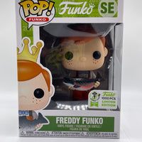 FUNKO POP! FREDDY FUNKO: FREDDY FUNKO HOLDING FISH #SE (BROWN PANTS) (LE 1,000) (2019 ECCC EXCLUSIVE STICKER)