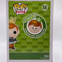 FUNKO POP! FREDDY FUNKO: FREDDY FUNKO HOLDING FISH #SE (BROWN PANTS) (LE 1,000) (2019 ECCC EXCLUSIVE STICKER)