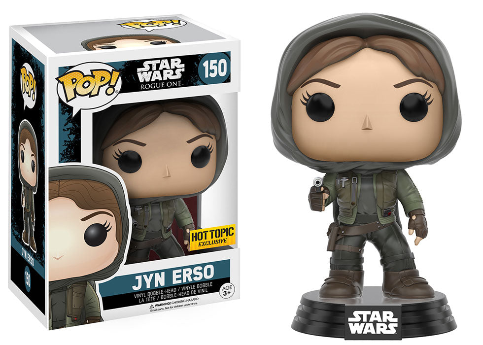 FUNKO POP! STAR WARS ROGUE ONE: JYN ERSO W/ HOOD #150 (HOT TOPIC EXCLUSIVE STICKER)