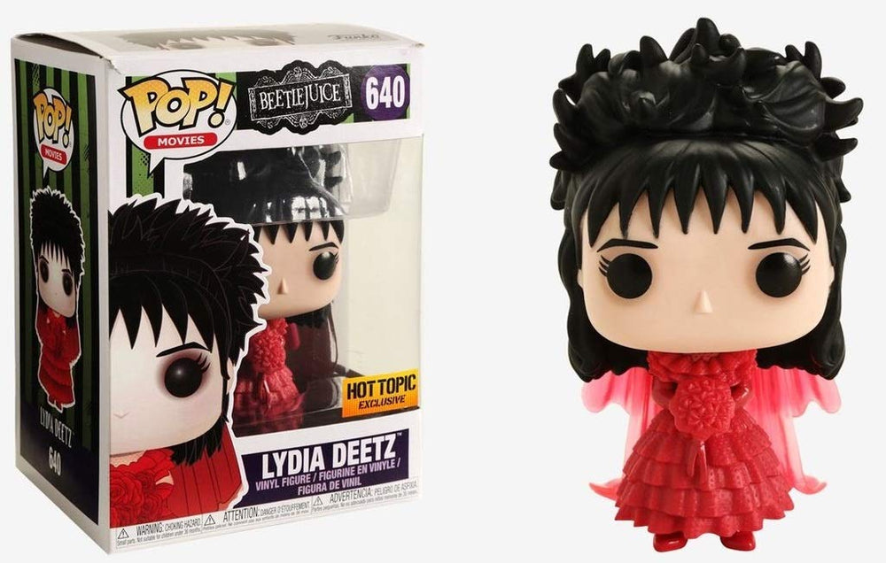 FUNKO POP! MOVIES BEETLEJUICE: LYDIA DEETZ IN WEDDING OUTFIT #640 (HOT TOPIC EXCLUSIVE STICKER)