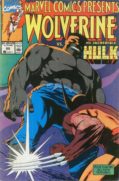 MARVEL COMICS MARVEL COMICS PRESENTS VOL. 1 ISSUE #55 (WOLVERINE VS. THE INCREDIBLE HULK) (DIRECT EDITION) (JULY 1990) (📌 CONDITION 8.0)