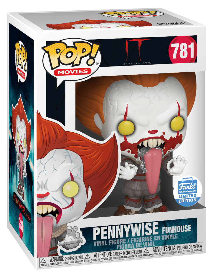 FUNKO POP! MOVIES IT CHAPTER TWO: PENNYWISE (FUNHOUSE) #781 (BLOOD SPLATTER) (FUNKO-SHOP EXCLUSIVE STICKER)