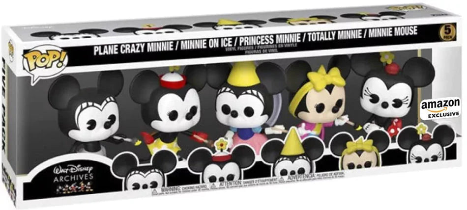 FUNKO POP! DISNEY WALT DISNEY ARCHIVES: PLANE CRAZY MINNIE / MINNIE ON ICE / PRINCESS MINNIE / TOTALLY MINNIE / MINNIE MOUSE (5-PACK) (AMAZON EXCLUSIVE STICKER)