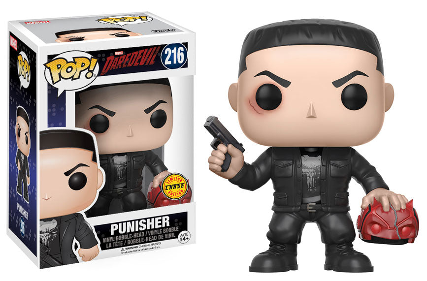 FUNKO POP! MARVEL DAREDEVIL: PUNISHER HOLDING MASK #216 (CHASE) (3 WARNING LANGUAGE EDITION)