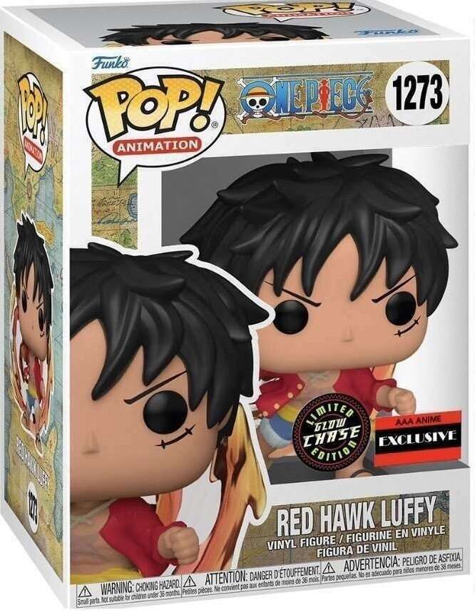 RED HAWK LUFFY #1273 (GLOW CHASE) (AAA EXCLUSIVE STICKER) (ONE PIECE) FUNKO POP