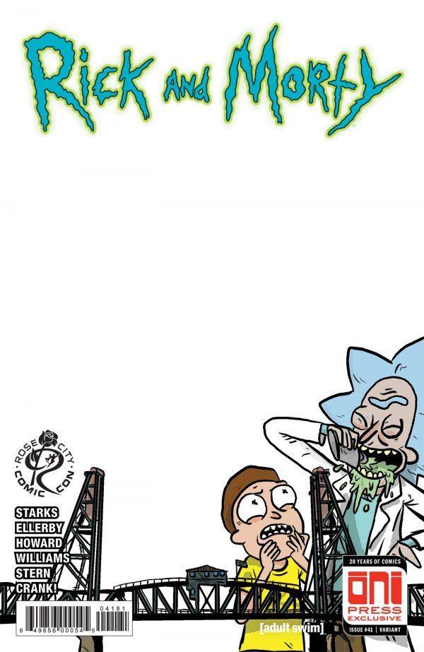 ONI PRESS COMICS RICK AND MORTY ISSUE #41 (2018 ROSE CITY COMIC CON (RCCC) BLANK VARIANT) (AUG 2018)