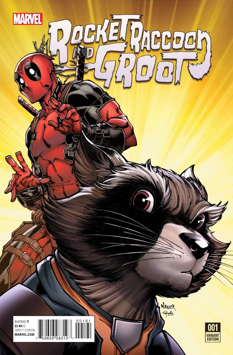 MARVEL COMICS ROCKET RACCOON AND GROOT ISSUE #1 (MINI-SERIES) (LE 1:10) (TODD NAUCK DEADPOOL INCENTIVE VARIANT COVER) (2016) (📌 CONDITION 9.5)