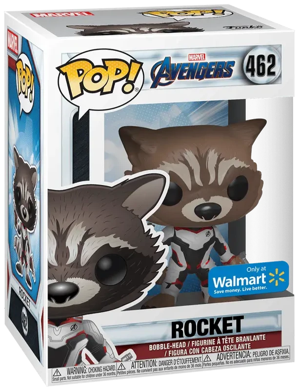 FUNKO POP! MARVEL AVENGERS: ROCKET IN QUANTUM REALM SUIT) #462 (WALMART EXCLUSIVE STICKER)