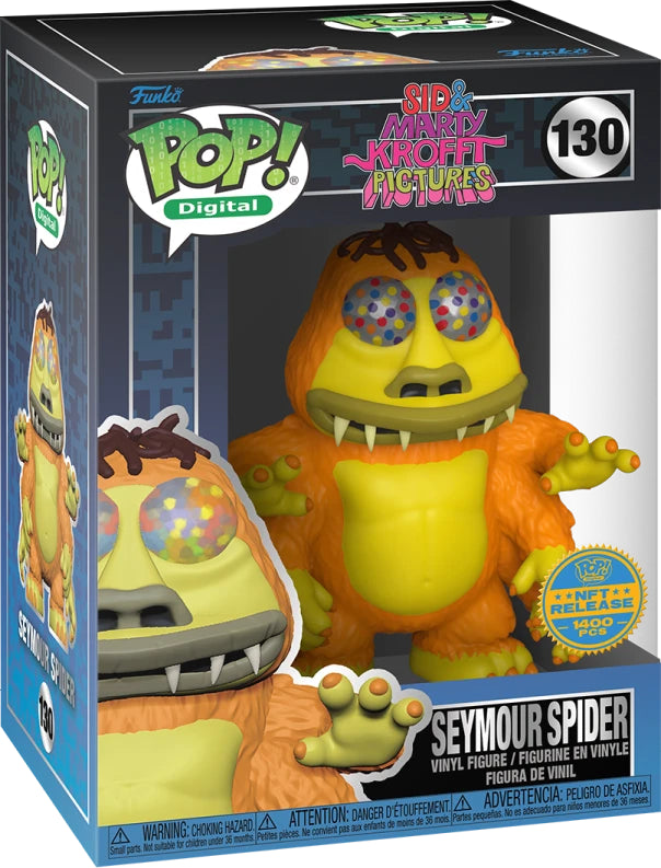 FUNKO POP! DIGITAL TELEVISION H.R. PUFNSTUF / SID AND MARTYS KROFFT PICTURES: SEYMOUR SPIDER #130 (NFT LEGENDARY REDEEMABLE / LE 1400) (📌 CONDITION 9.5)