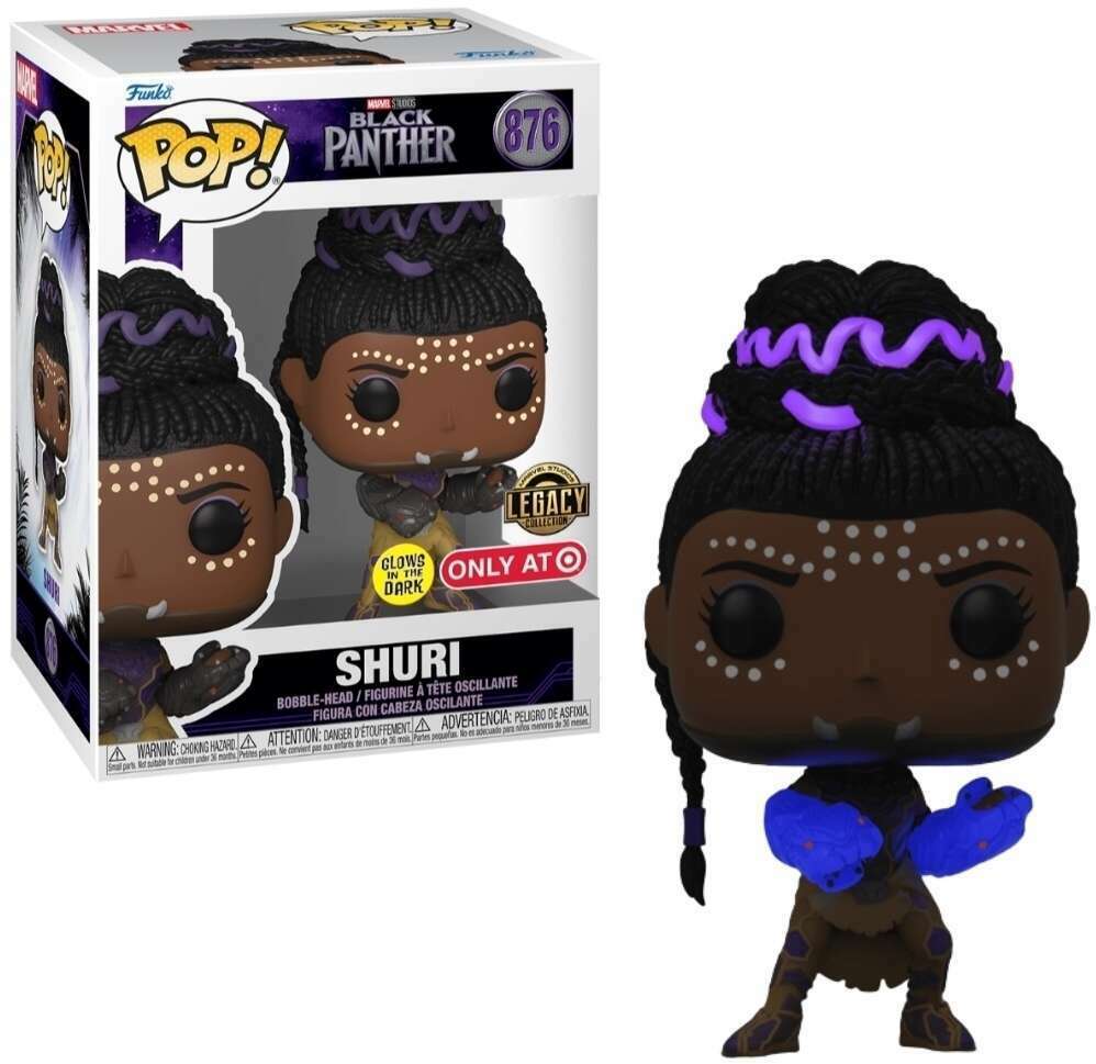 FUNKO POP! MARVEL BLACK PANTHER: SHURI #876 (GLOW) (TARGET EXCLUSIVE STICKER) (LEGACY COLLECTION)