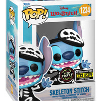 FUNKO POP! DISNEY LILO AND STITCH: SKELETON STITCH #1234 (GLOW CHASE) (ENTERTAINMENT EARTH EXCLUSIVE) (MISSING EE STICKER)