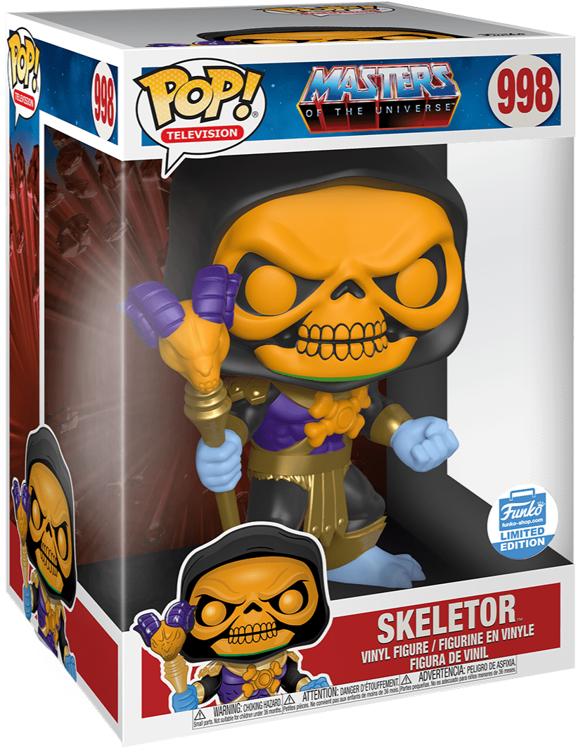 FUNKO POP! TELEVISION MASTERS OF THE UNIVERSE: DISCO SKELETOR #998 (10 INCH) (MOTU) (FUNKO SHOP EXCLUSIVE STICKER)