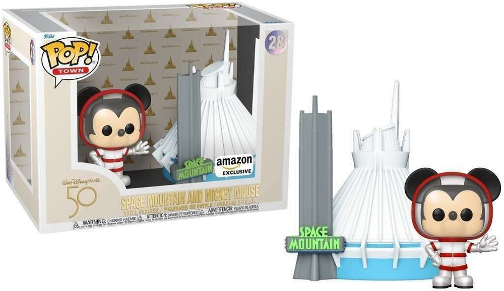 FUNKO POP! TOWN DISNEY WALT DISNEYWORLD: SPACE MOUNTAIN AND MICKEY MOUSE #28 (AMAZON EXCLUSIVE STICKER)