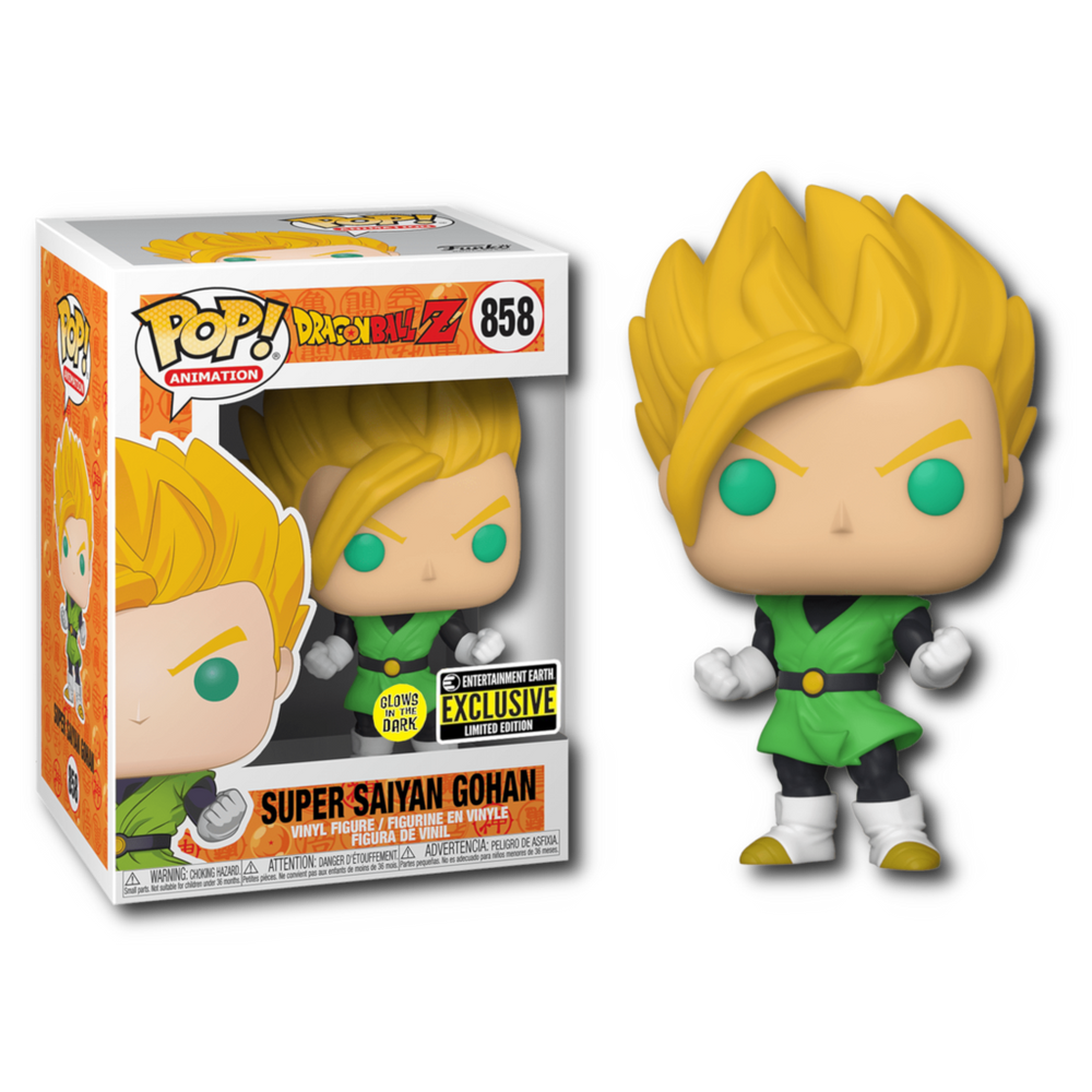 FUNKO POP! ANIMATION DRAGON BALL Z: SUPER SAIYAN GOHAN #858 (GLOW) (ENTERTAINMENT EARTH EXCLUSIVE STICKER)