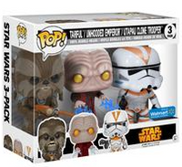 
              FUNKO POP! STAR WARS TAREFUL / UNHOODED EMPEROR / UTAPAU CLONE TROOPER (3-PACK) (WALMART EXCLUSIVE STICKER)
            